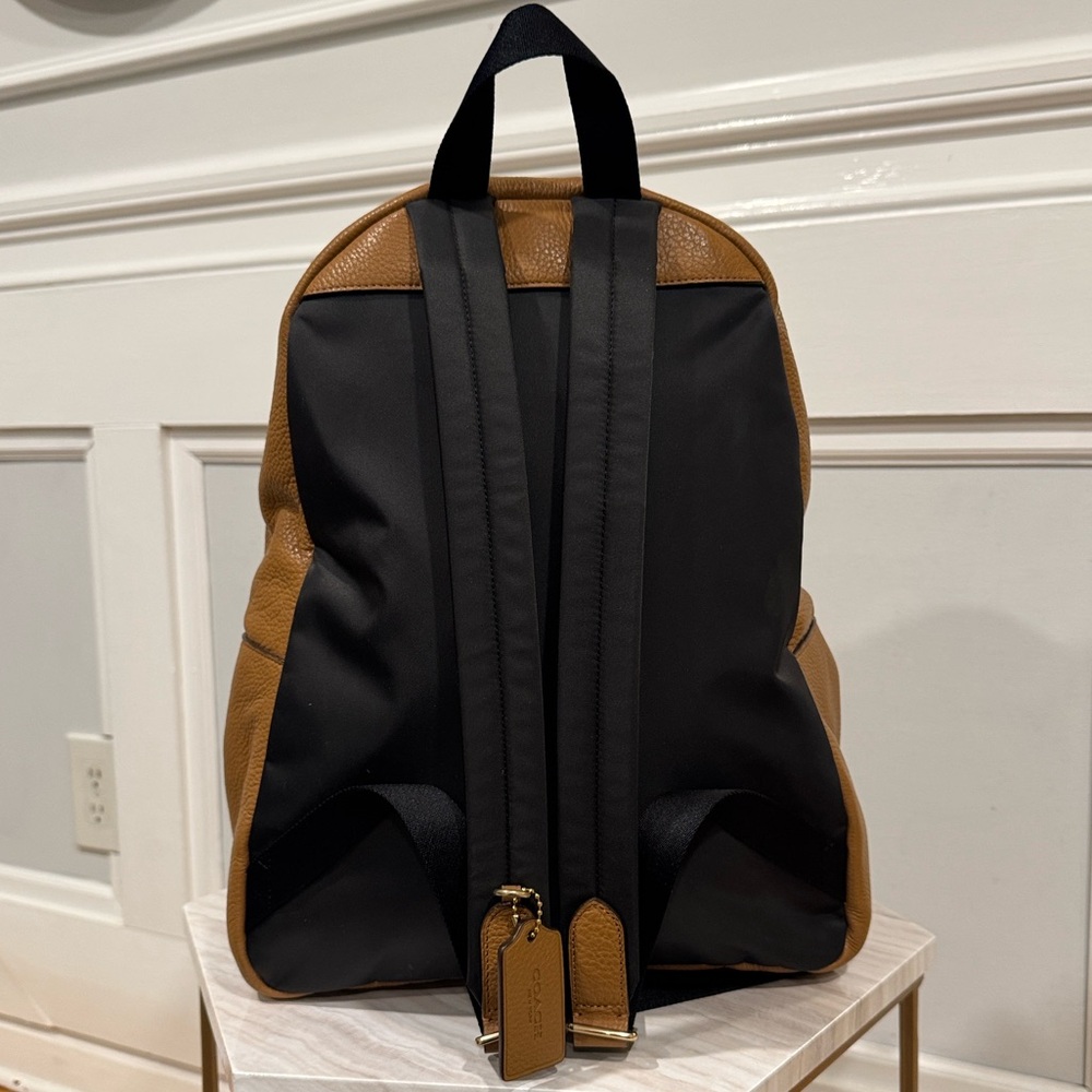Coach Backpack Tan Pebbled Leather Large Charlie Backpack - Picture 6 of 17